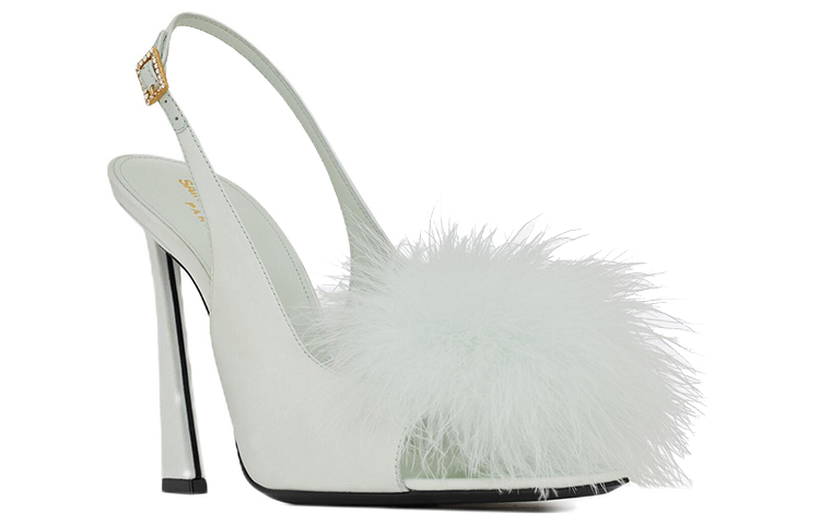 SAINT LAURENT Faux-fur Detail 110mm Sandals купить в интернет-магазине Yoocart с быстрой доставкой по России.
