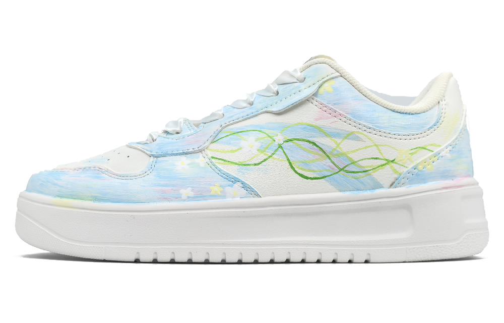 Anta Relaxed Abrasion Resistant Shock Absorbers Low Top Skateboard Shoes Women's Light Blue