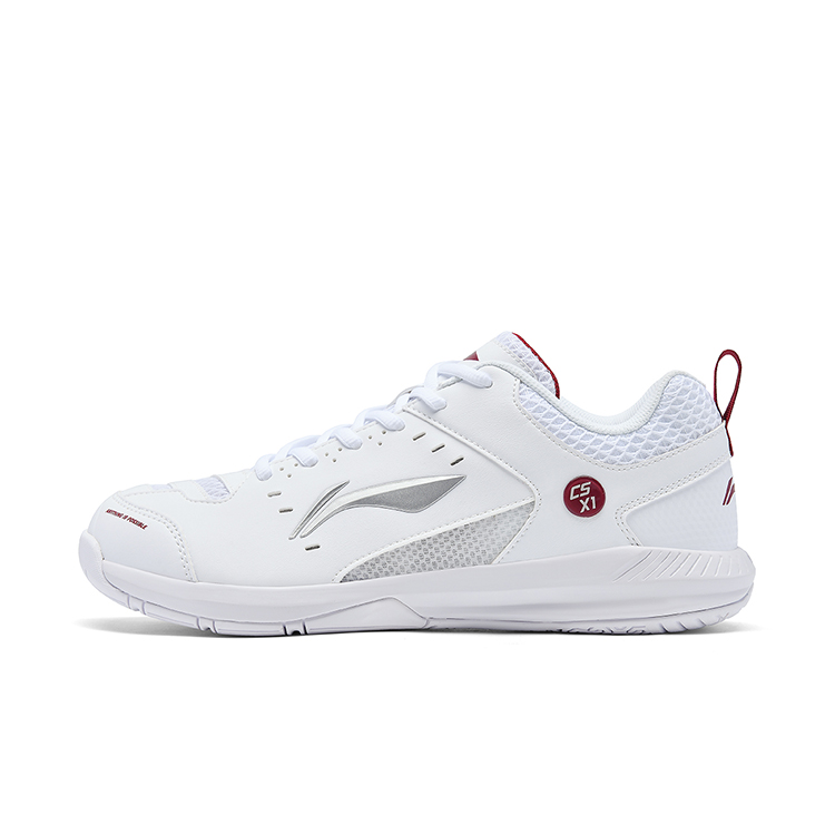 LiNing Feather Cushioning Anti-Slip And Wear-Resistant Low-Top Badminton Shoes Unisex White Red