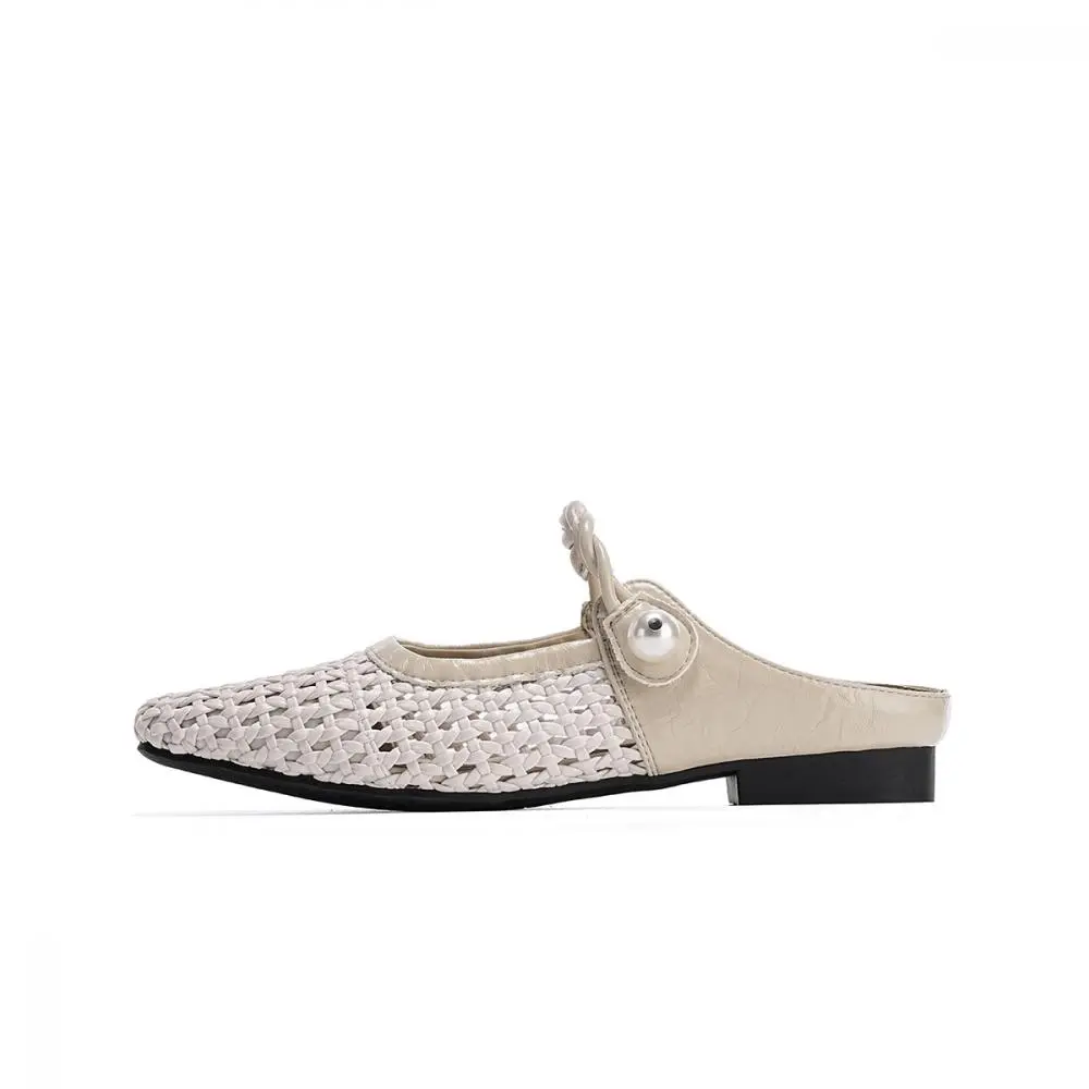 EBLAN Closed Toe Slippers Women's Beige