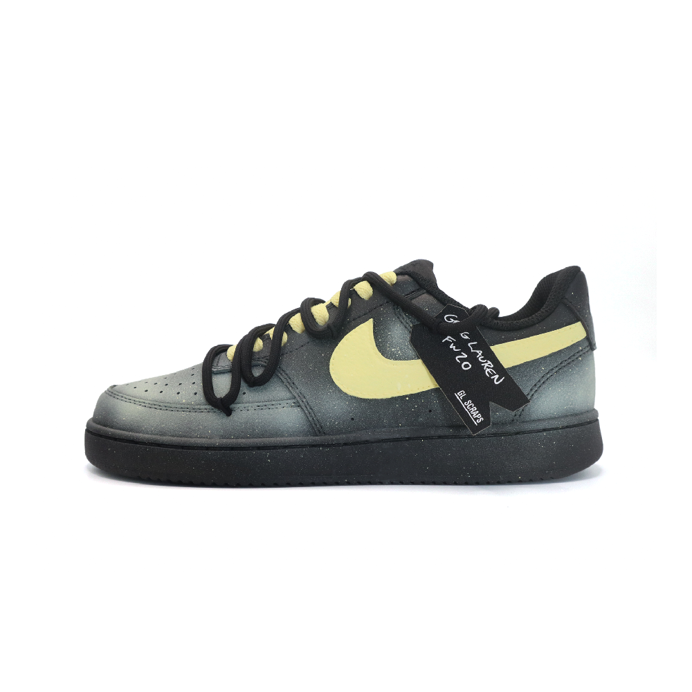 Nike Court Vision Low Abrasion Resistant Low Top Skateboard Shoes Unisex Yellow Black