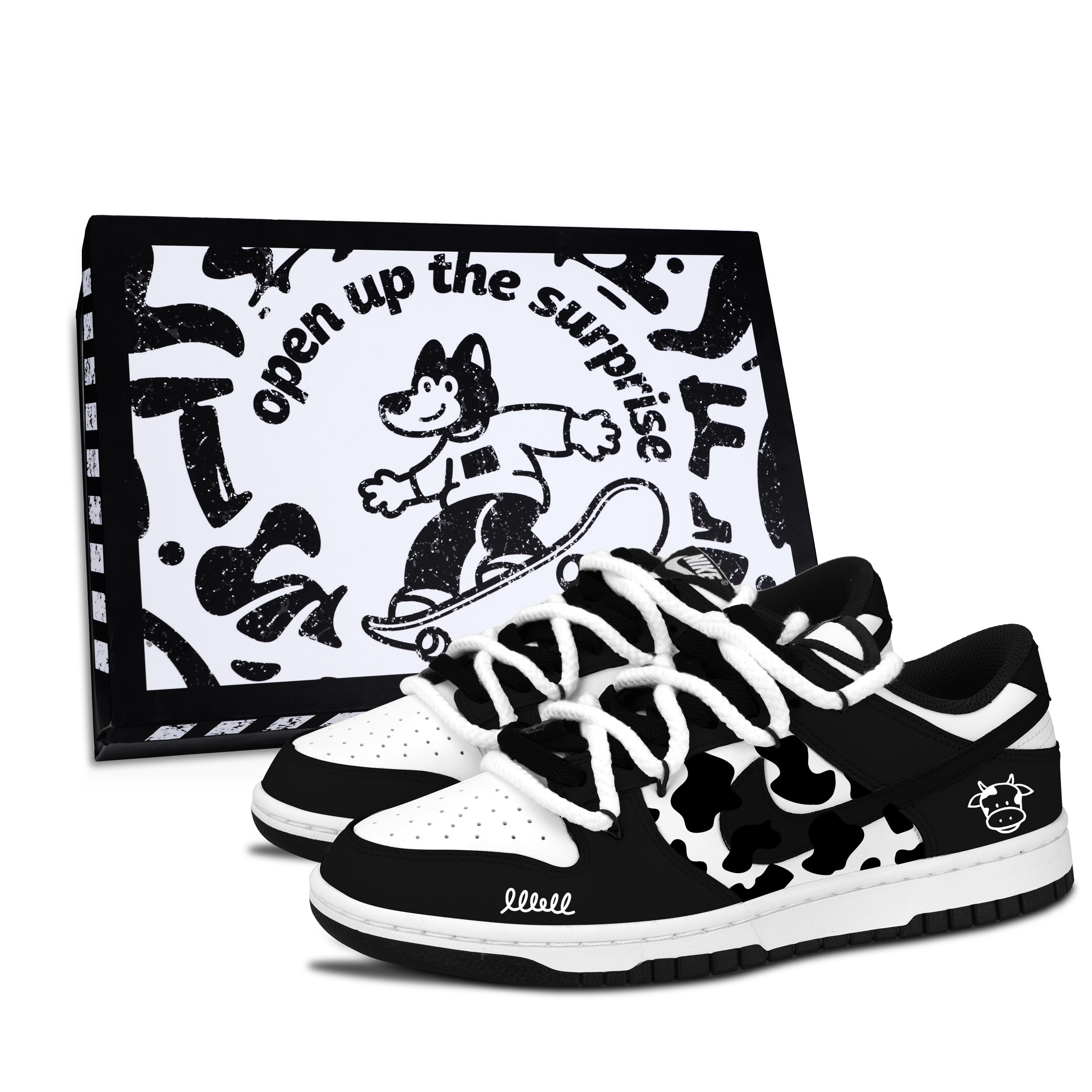 Nike Dunk Black White Cow Black Shoe Box Abrasion Resistant Low top Skateboard Shoes Unisex купить в интернет-магазине Yoocart с быстрой доставкой по России.