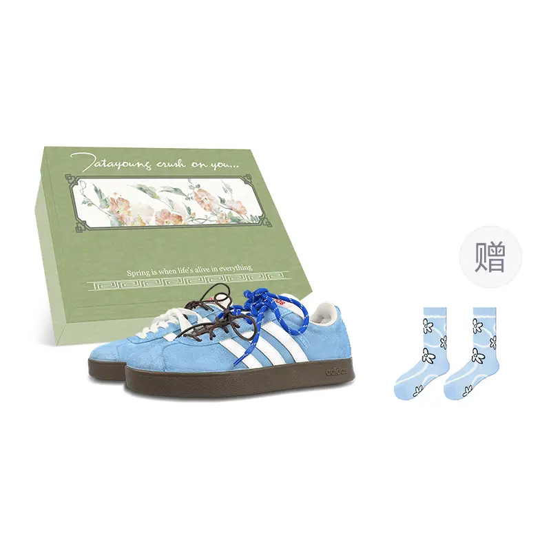 Adidas Neo Vl Court Classic Cushioning, Wear Resistant Low Top Skateboard Shoes Unisex Blue White