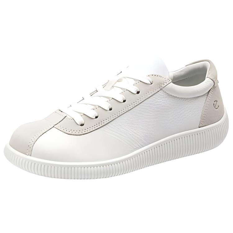 Ecco Slip-Resistant Low-Top Casual Shoes Women's White Gray
