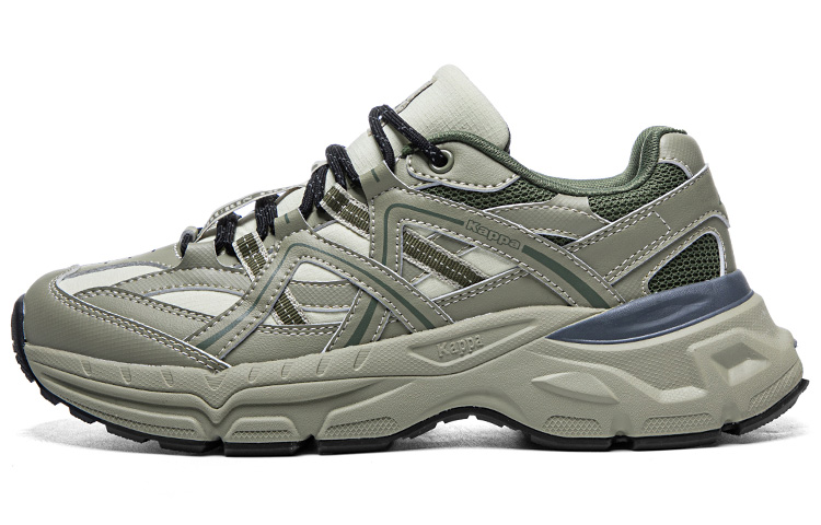 Kappa Anti-Slip Wear-Resistant Breathable Lightweight Low-Top Chunky Sneakers Unisex Elm Green Pistachio Yellow