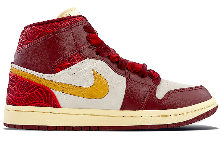 Jordan Air Jordan 1 Mid-Top Vintage Basketball Shoes Women's Red Gold купить в интернет-магазине Yoocart с быстрой доставкой по России.