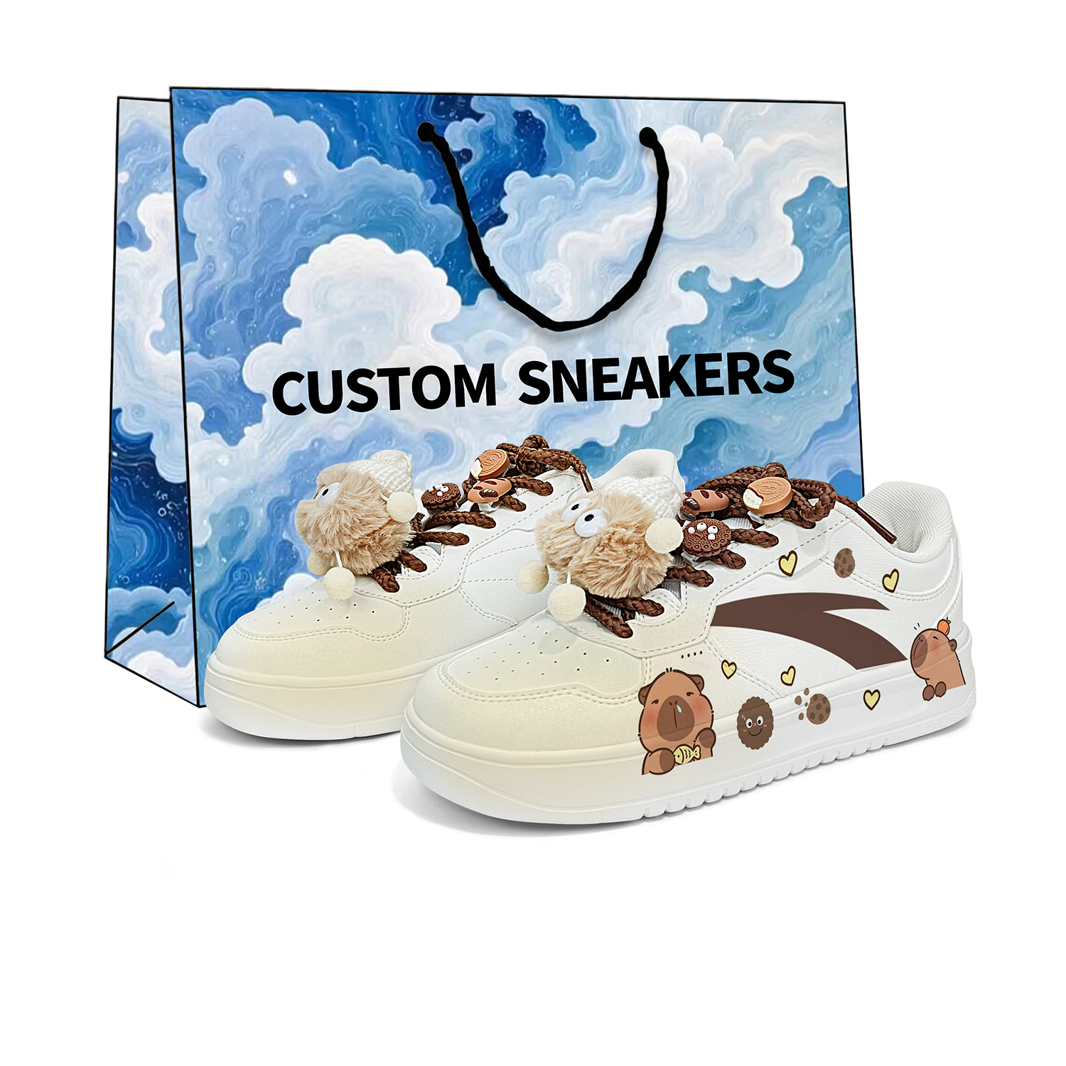 ANTA Skateboard Shoes Unisex Low top Coffee