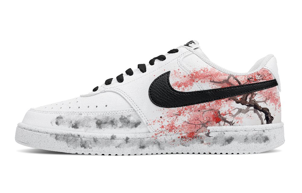 Nike Court Vision 1 Anti Slip Wear Resistant Low Top Skateboard Shoes Men's White Black