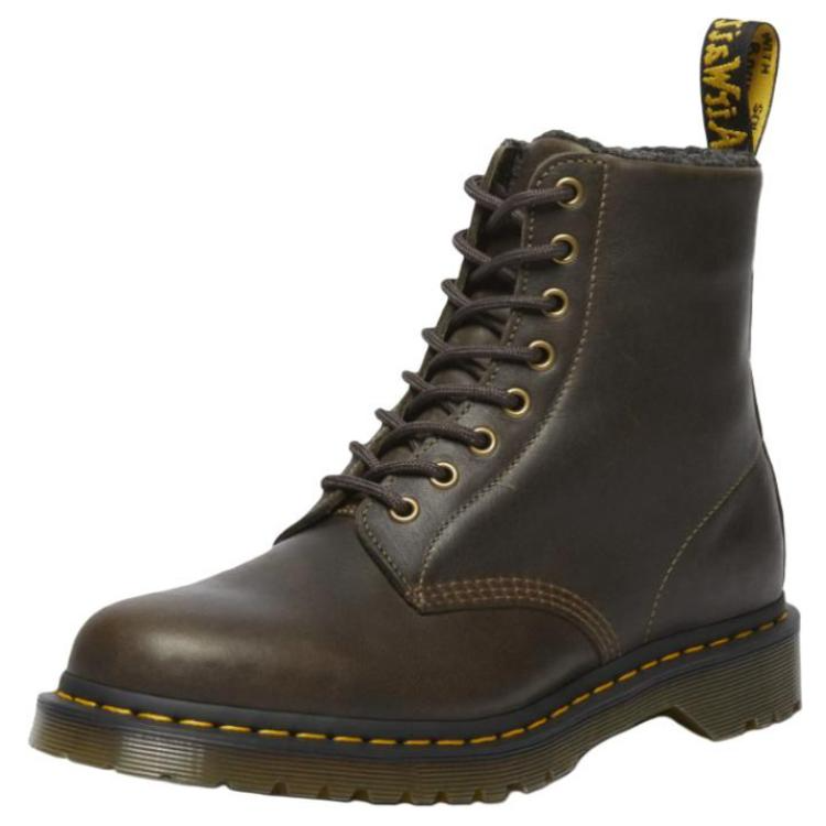 Dr. Martens 1460 Faux Fur Lined Grizzly Leather Lace Up Boot 'Olive' купить в интернет-магазине Yoocart с быстрой доставкой по России.