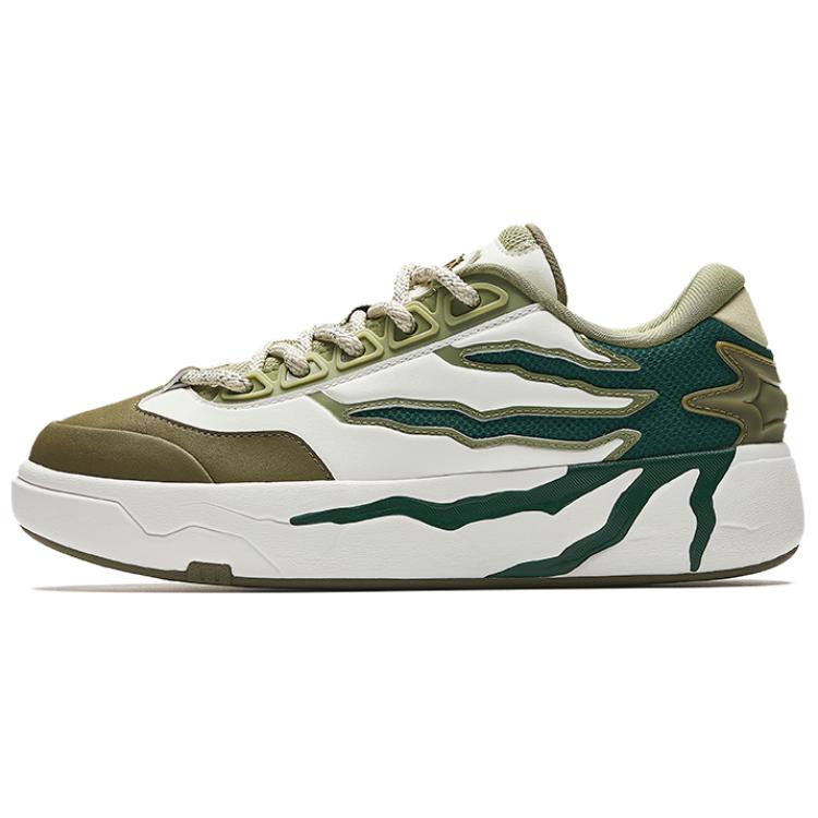 Anta Wear resistant And Lightweight Low Top Skateboard Shoes Men's Ivory White Tremella Fissilis Green