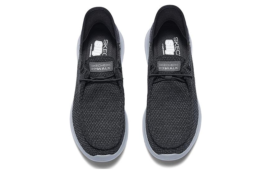 Skechers Cushioning Wear-Resistant Low-Top Casual Shoes Men's Black Gray купить в интернет-магазине Yoocart с быстрой доставкой по России.