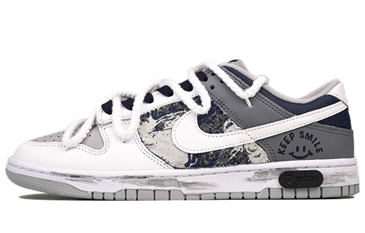 Nike Dunk Low Retro Keep Smile Low-Top Skateboard Shoes Men's Gray White