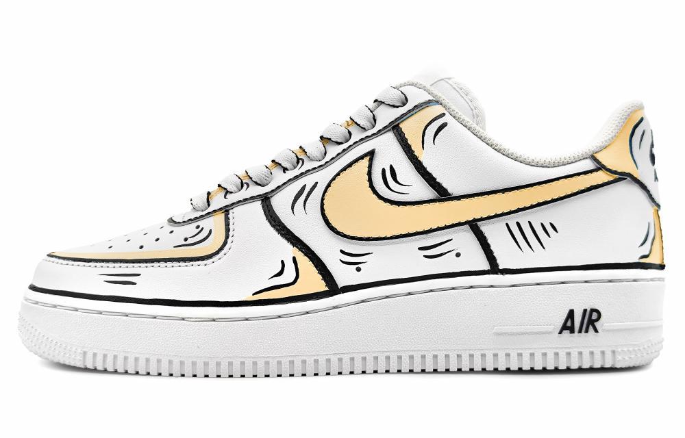 Nike Air Force 1 07 Coverage Warm Low-Top Skateboard Shoes Men's Yellow Gray