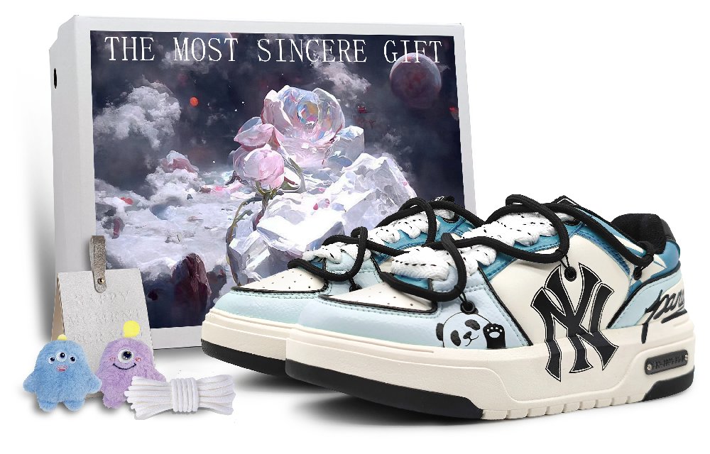 MLB Chunky Liner Low-Top Skateboard Shoes Unisex Blue White
