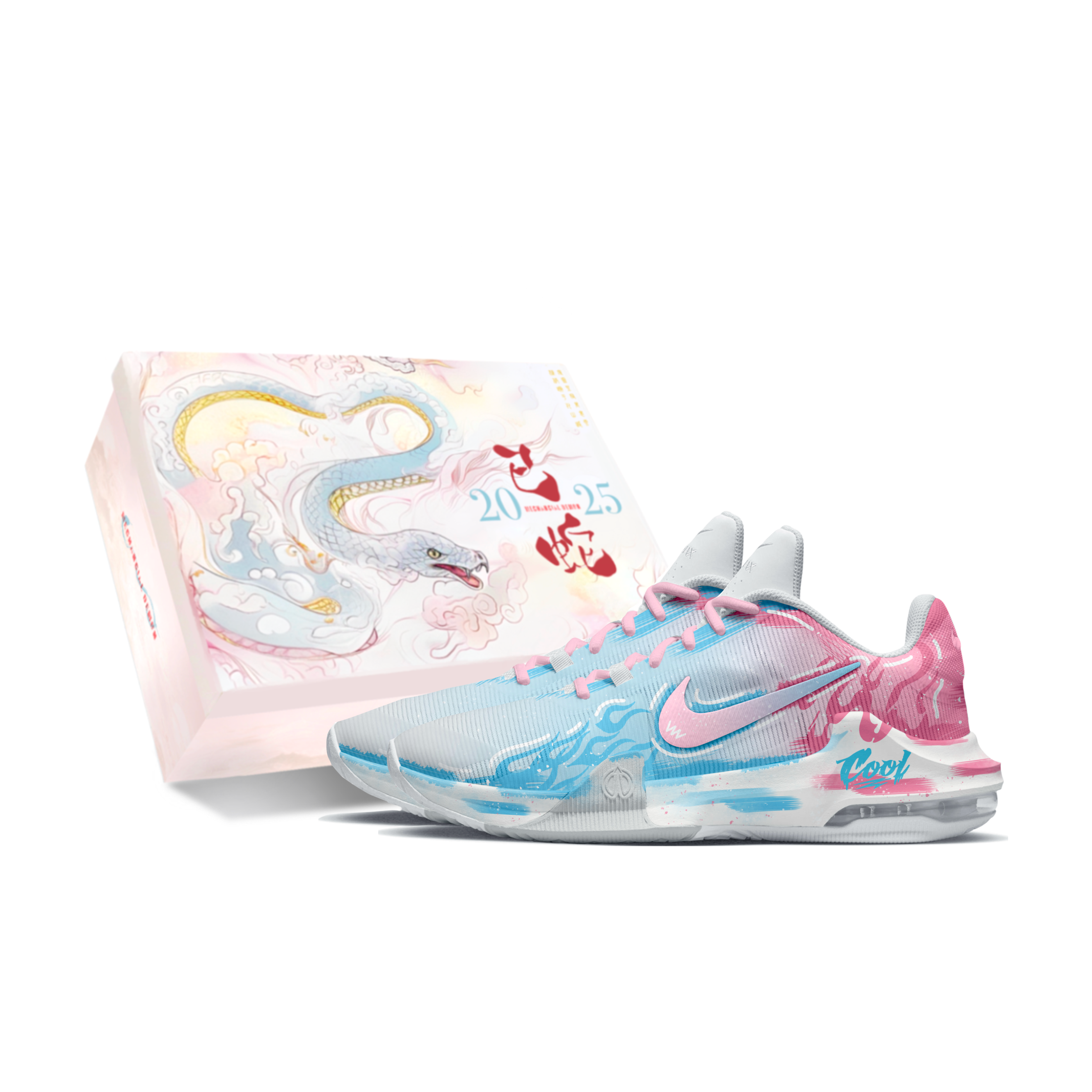 Nike Air Max Impact 4 Basketball Shoes Men's Mid top Blue Pink