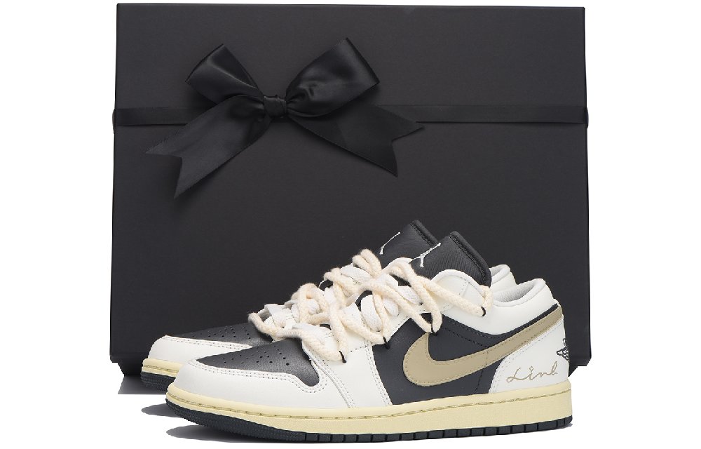 Jordan Air Jordan 1 Chestnut Low Top Vintage Basketball Shoes Unisex Ecru