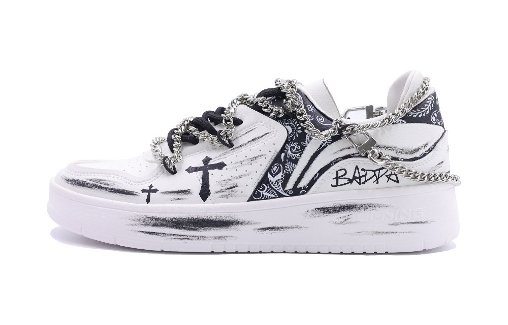 LiNing Street Player Betti Coolte Coverage Warm Slip-Resistant Low-Top Skateboard Shoes Men's Black White
