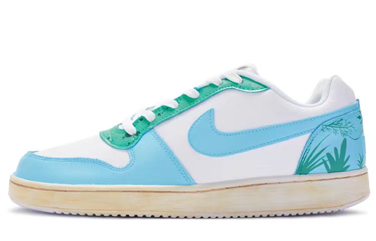 Nike EBERNON Low Anti Slip Wear Resistant Low Top Skateboard Shoes Men's Blue White Green