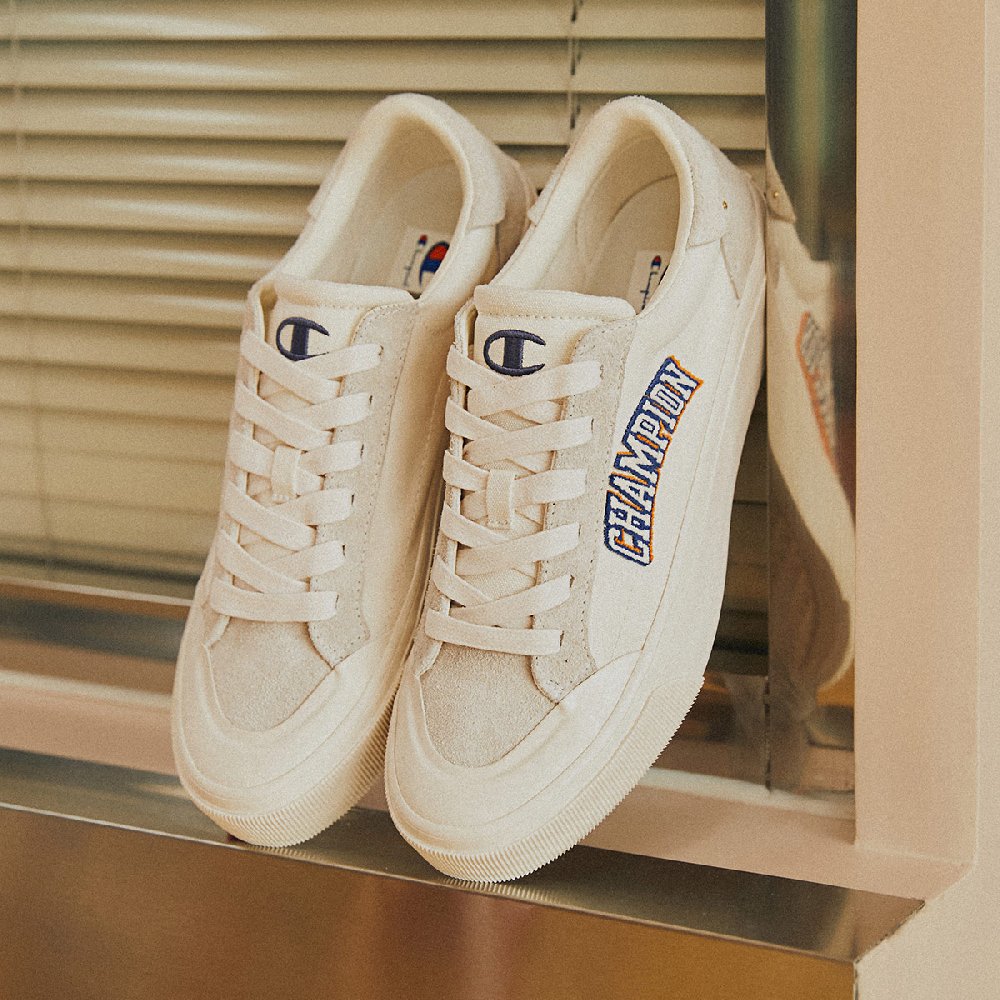 Champion Campus Star 1.0 Skateboard Shoes Men Low-Top Milk White/Iron Blue