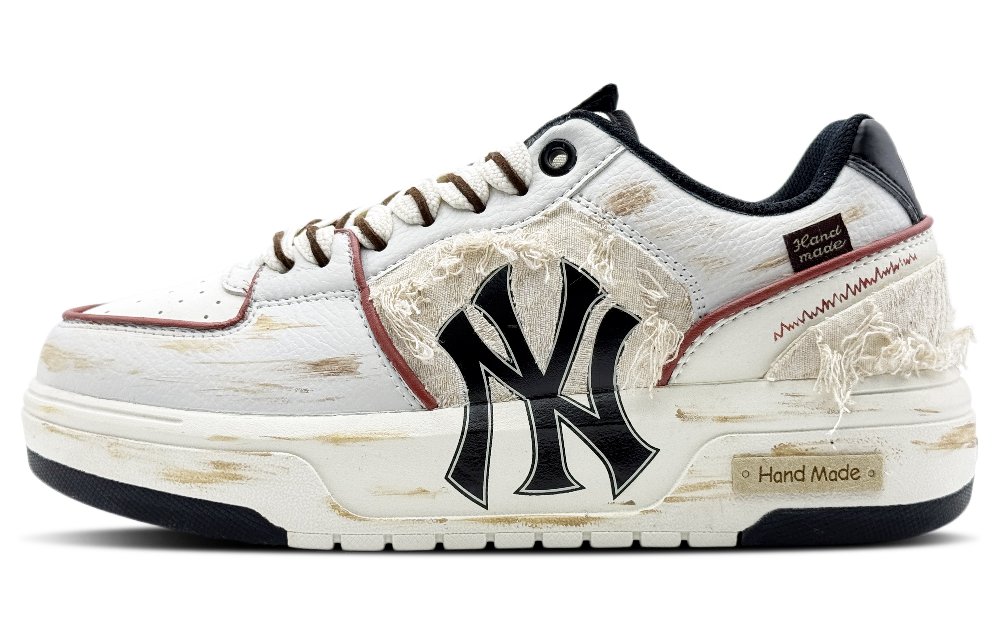 MLB Chunky Liner Floral Shadow Fringe Abrasion Resistant Low Top Skateboard Shoes Unisex Ecru