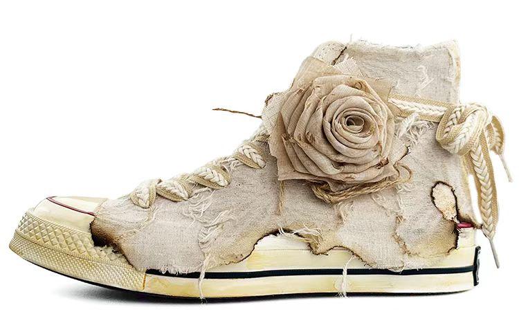 Converse 1970s All Star Anti-Slip Wear-Resistant Lightweight Coverage High-Top Canvas Shoes Unisex Beige Yellow