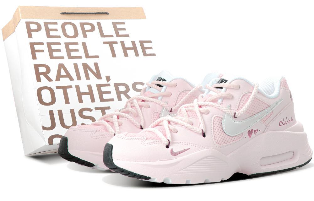 Nike Air Max Fusion Anti Slip And Wear Resistant Lightweight Low Top Foam Sole Casual Running Shoes Women's Light Pink