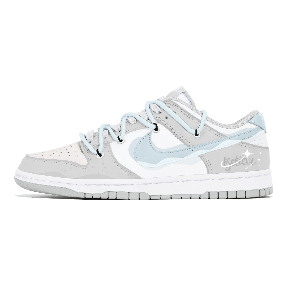 Nike Dunk Abrasion-Resistant Low-Top Skateboard Shoes Men's Gray Blue