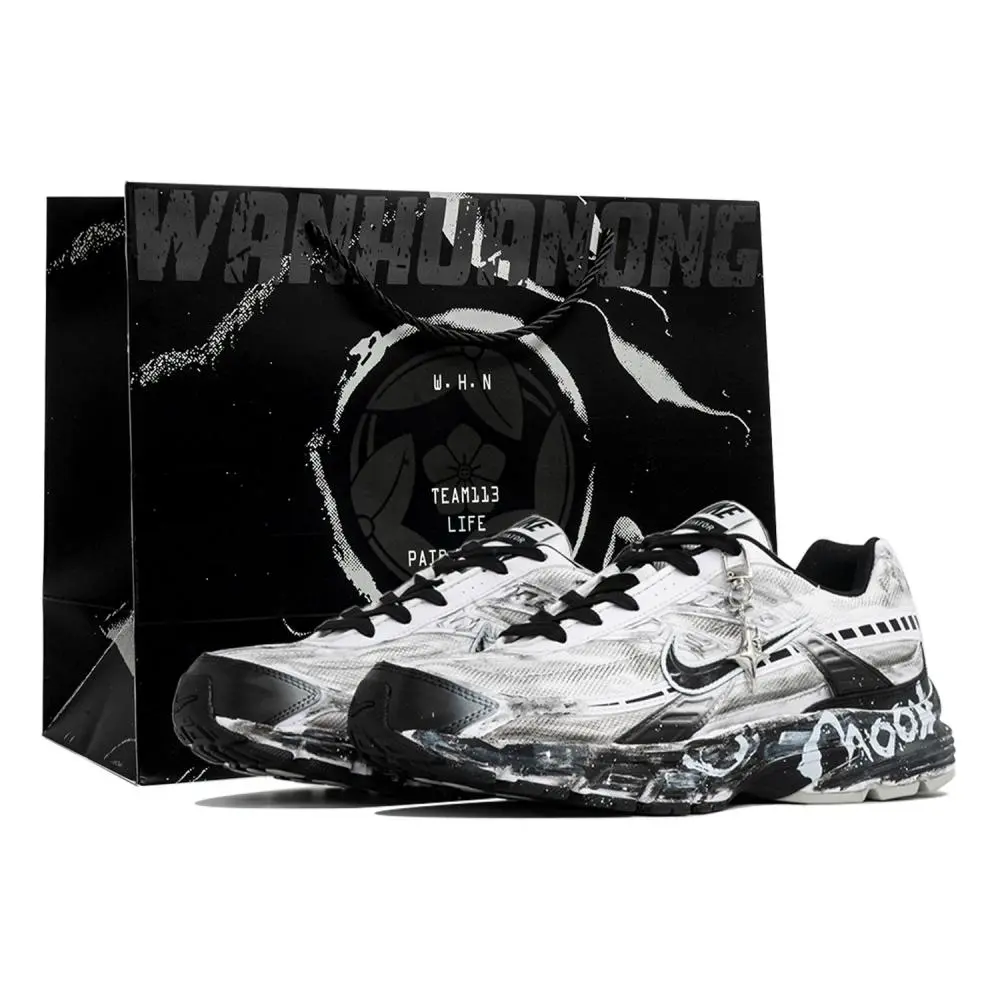 Nike Initiator Abrasion Resistant Low top Running Shoes Men's Black White Gray