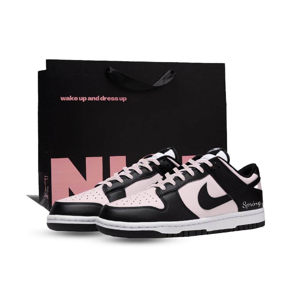 Nike Dunk Berry Pink Sweet Cherry Cushioning, Wear Resistant Low Top Skateboard Shoes Unisex Black Pink