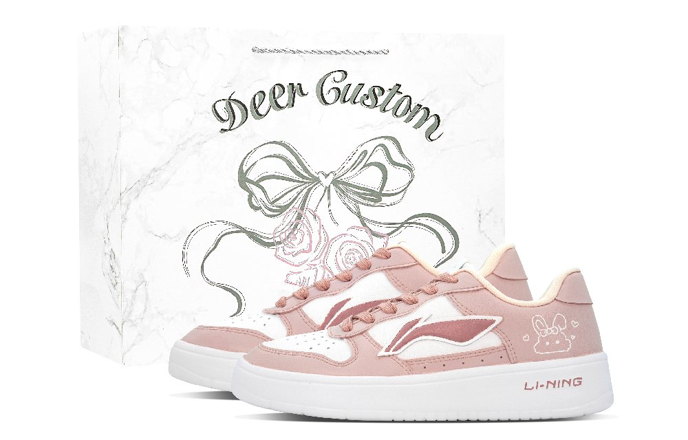 LiNing Pontoon Boats Abrasion Resistant Height Increasing Lightweight Low Top Skateboard Shoes Women's Pink