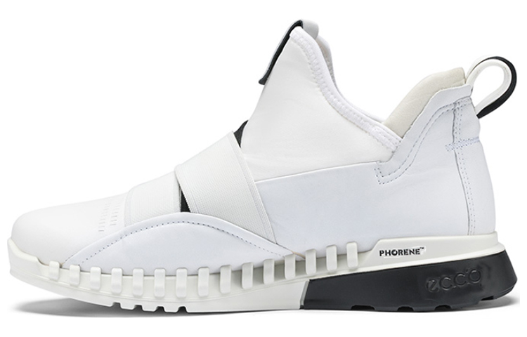 Ecco Cool Flying Cushioned Wear-Resistant Coverage High-Top Casual Shoes Women's White