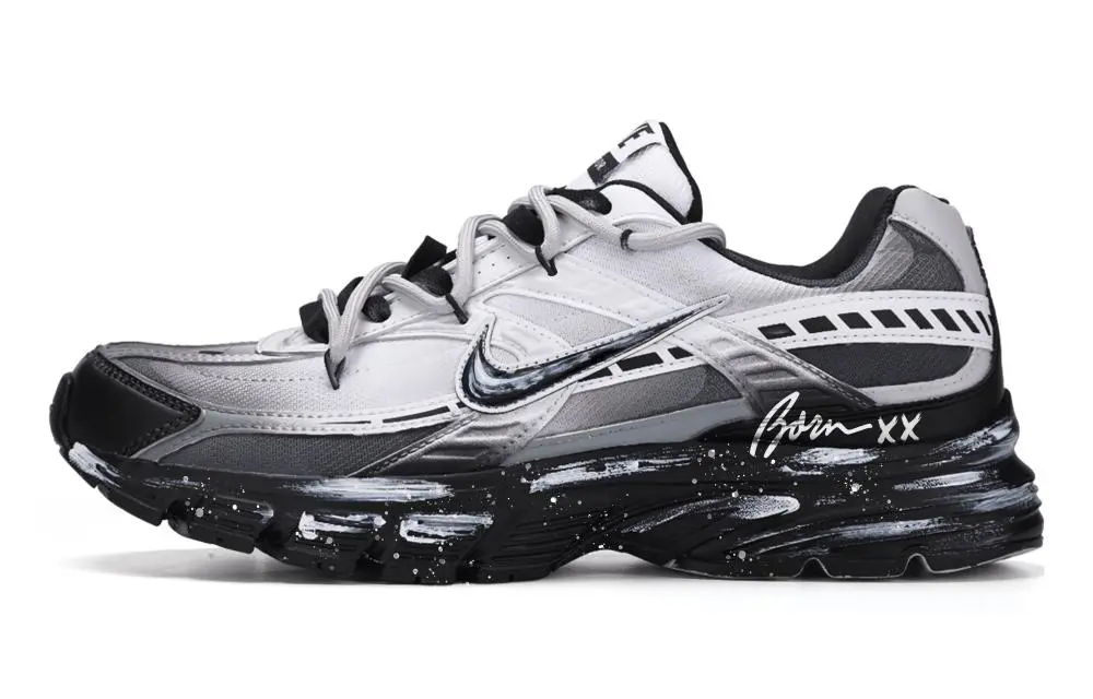 Nike Initiator Cushioning, Wear Resistant Low Top Running Shoes Unisex Gray White