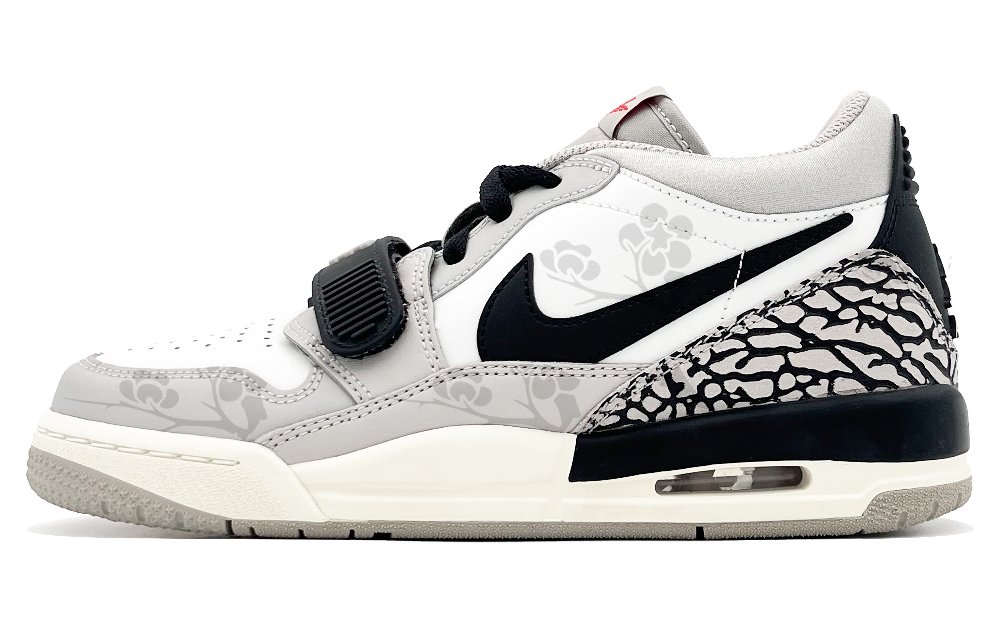 Jordan Legacy 312 Cushioning Wear-Resistant Low-Top Vintage Basketball Shoes GS White Gray