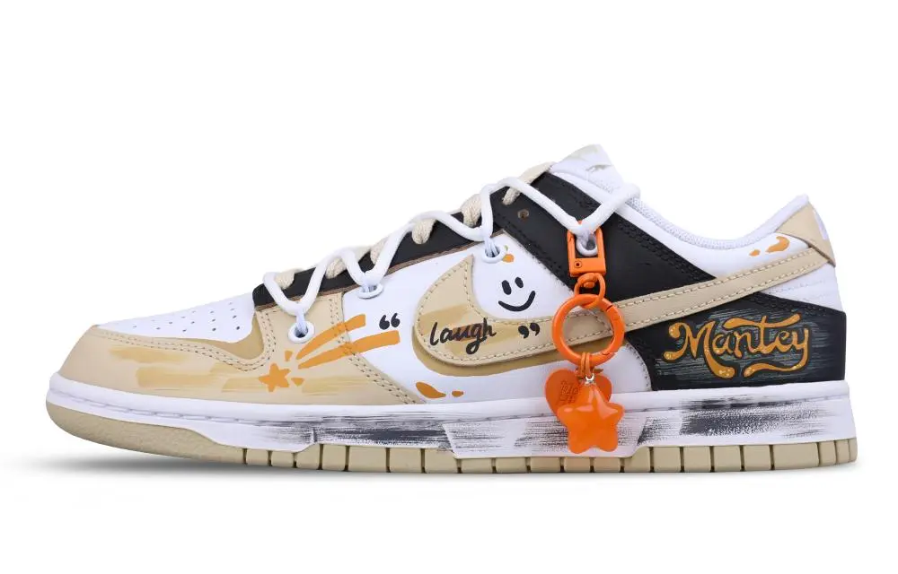 Nike Dunk Slip Resistant, Abrasion Resistant, And Balanced Low top Skateboard Shoes Men's White Yellow Black