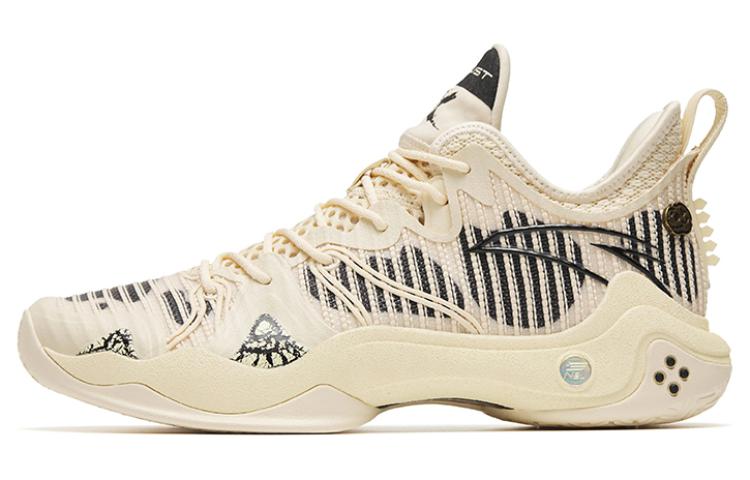 Anta Frenzy 4 Pro Cushioning Anti-Slip And Wear-Resistant Low-Top Basketball Shoes Beige Yellow Fossil Color Scheme