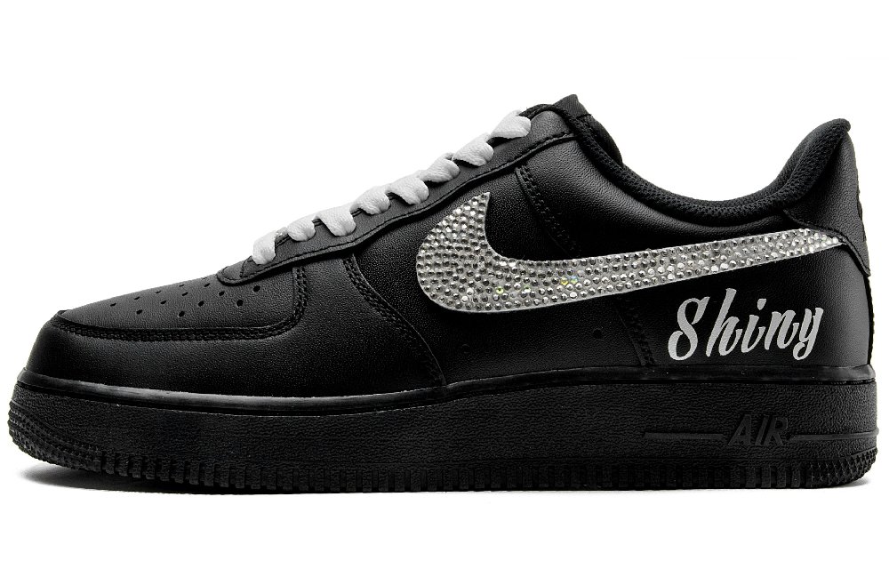 Nike Air Force 1 Wear-Resistant Balance Low-Top Skateboard Shoes Unisex Black Silver