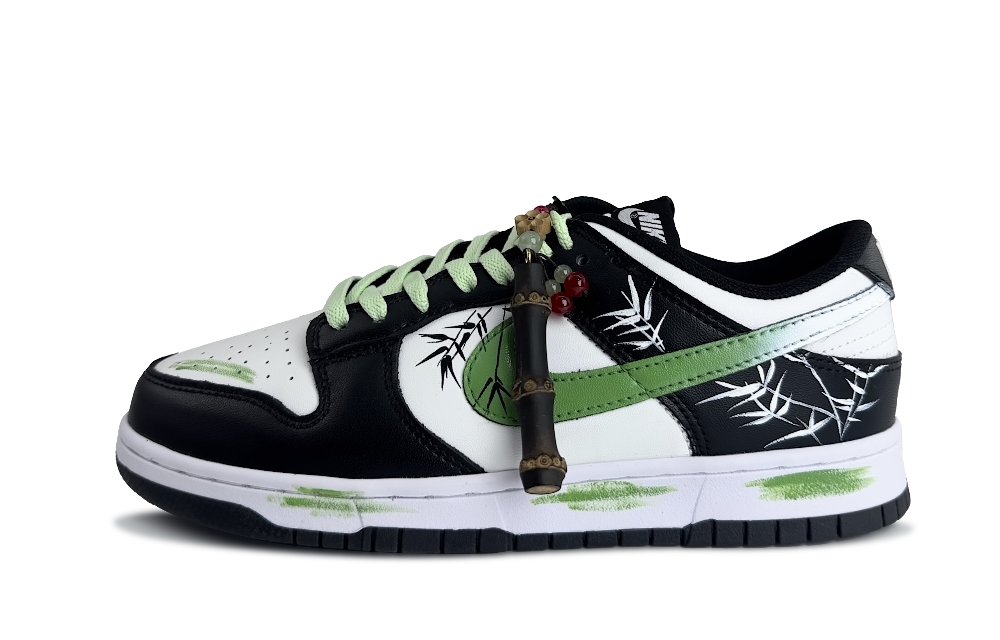 Nike Dunk Bamboo Shadow Green Mirror Abrasion Resistant Low Top Skateboard Shoes Unisex Black Green