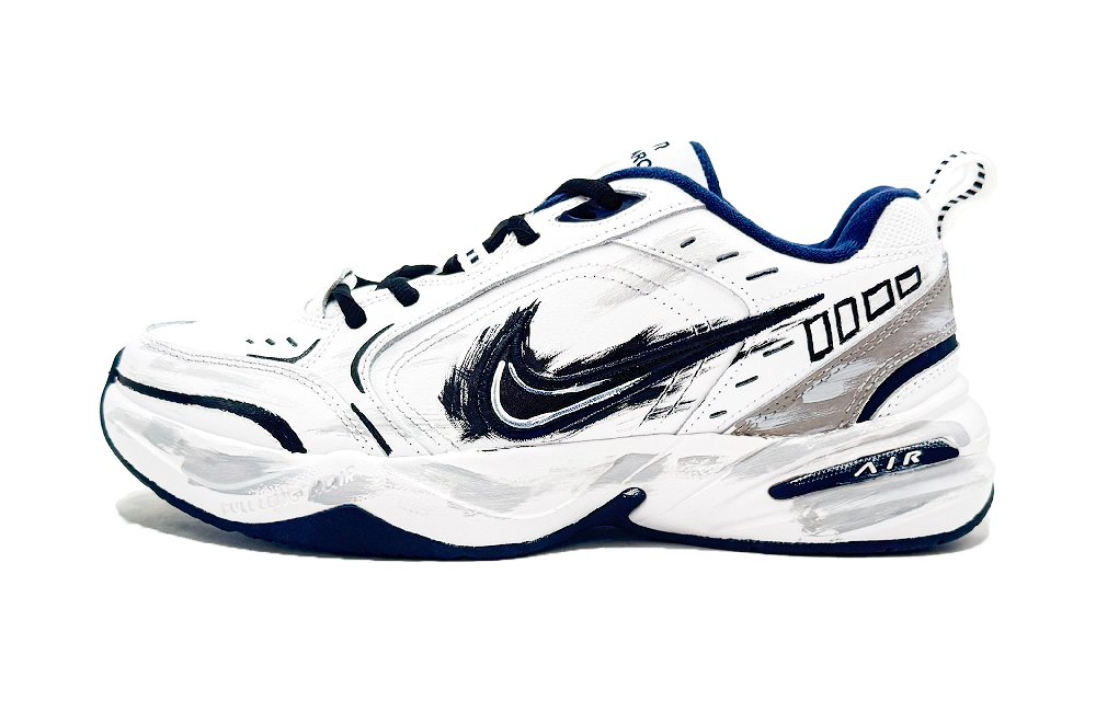 Nike Air Monarch 4 Lightweight Height Increasing Low Top Chunky Sneakers Men's White Gray
