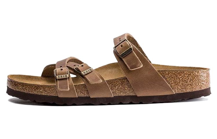 Birkenstock Franca Oiled Leather Narrow Fit Sandals 'Tobacco Brown' Women's