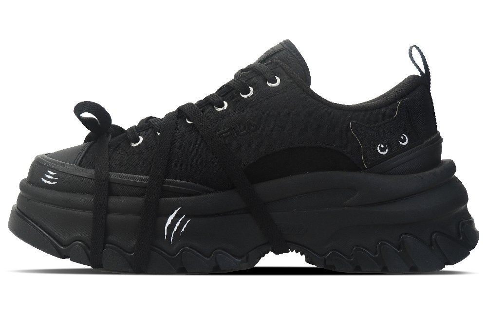 FILA Lava Playful Black Cat Water-Resistant Low-Top Casual Shoes Women's Black