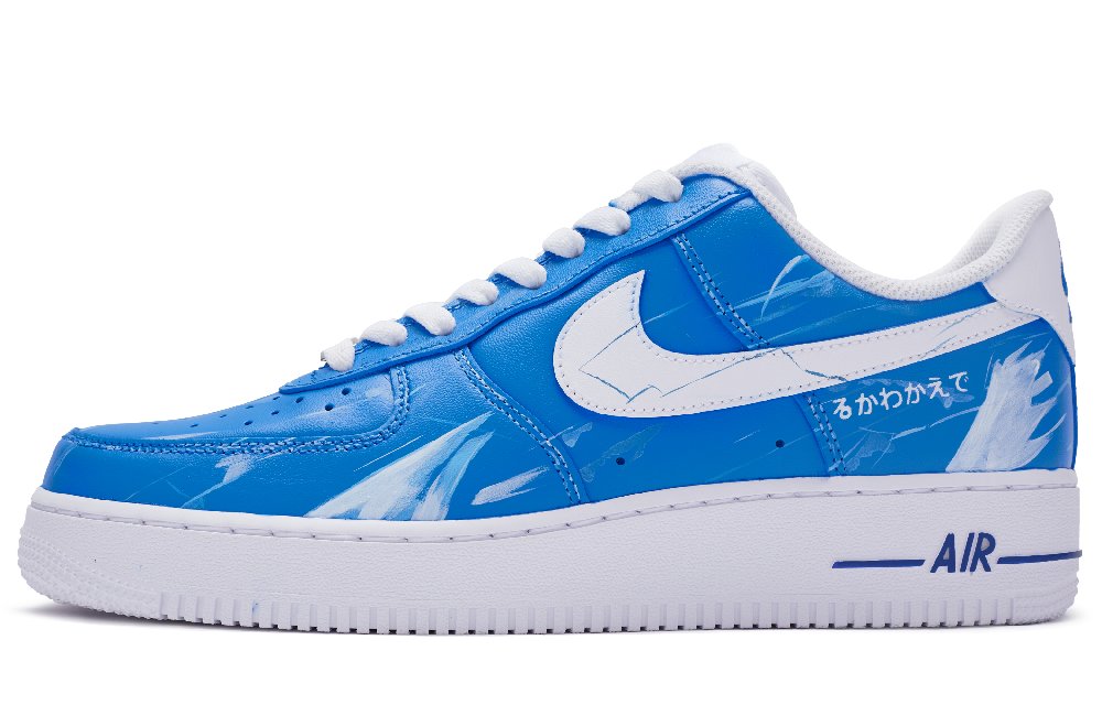 Nike Air Force 1 Low Top Skateboard Shoes Men's White Blue