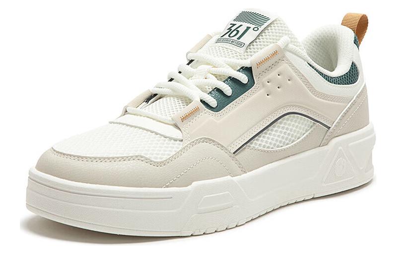 361° Crescent Slip Resistant Abrasion Resistant Low top Skateboard Shoes Men's White Beige Green
