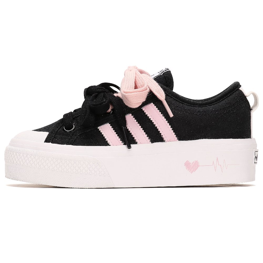 Adidas Originals Nizza Platform Slip Resistant Low Top Skateboard Shoes Women's Black Pink