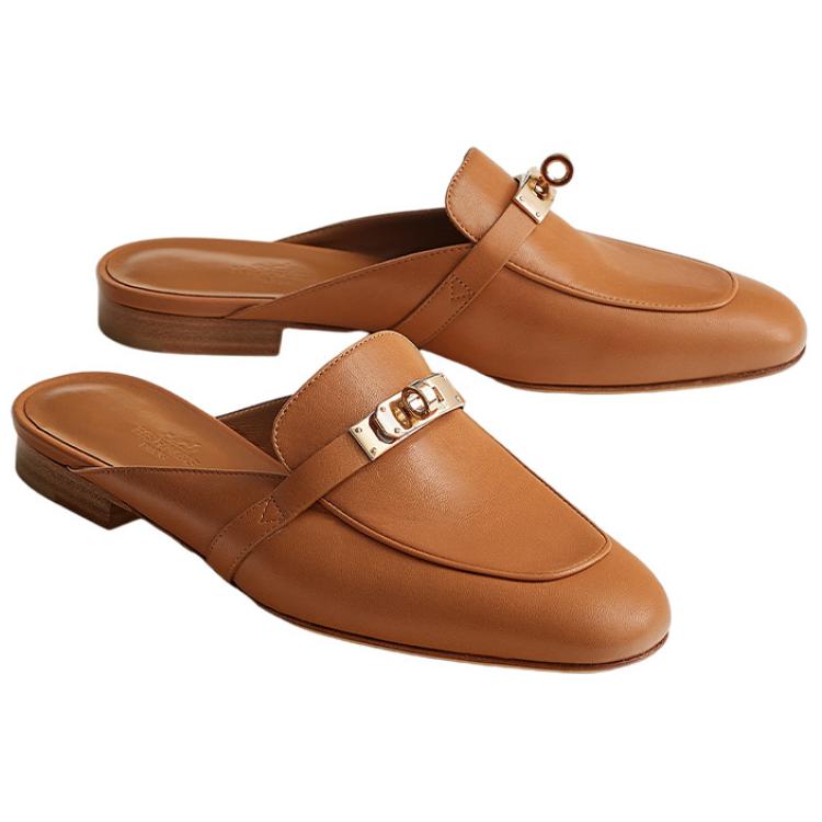 HERMES Casual Single Shoes Women's Brown