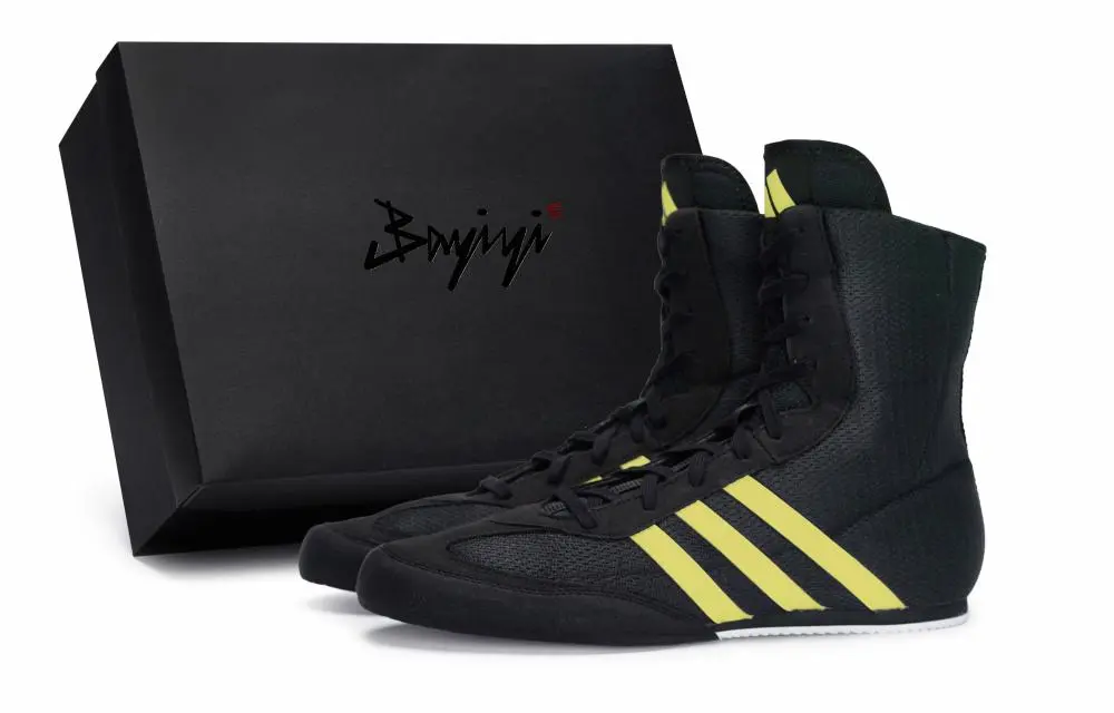 Adidas Box Hog 2.0 811 Manufacture Galaxy Travel Yellow Anti-Slip Wear-Resistant High-Top Training Shoes Unisex Black