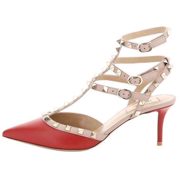 Valentino Slim Heel High Heels 6.5cm Women's Red