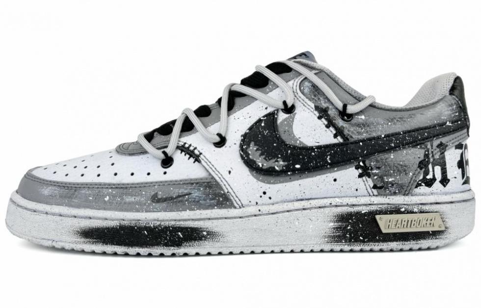 Nike Court Vision 1 Low-Top Skateboard Shoes Men's White Black