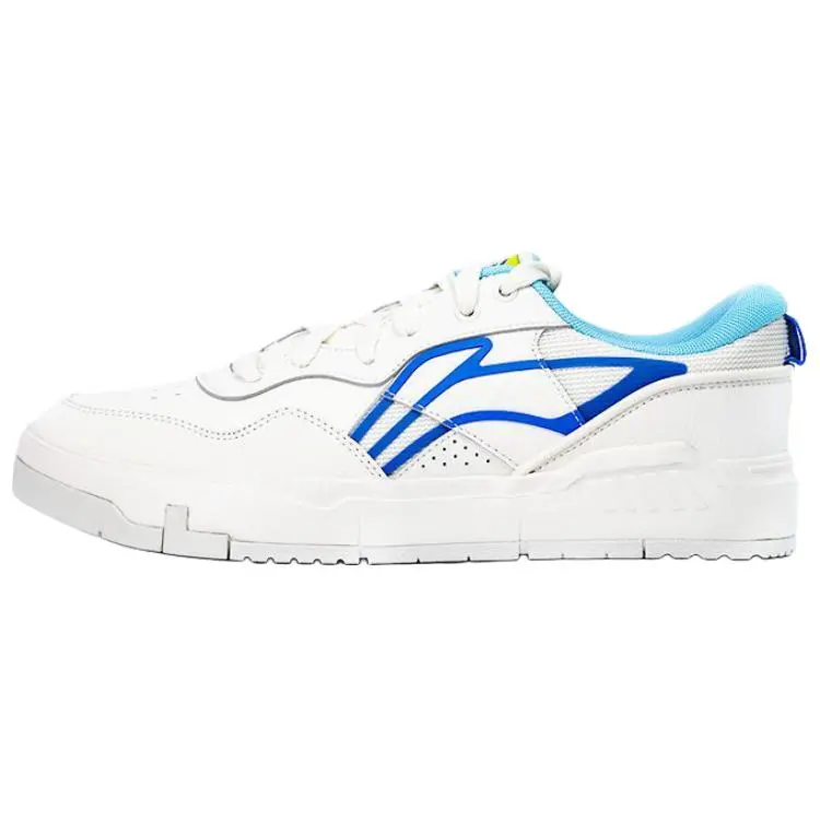 LiNing Common 80s Coverage Slip Resistant And Abrasion Resistant Low top Skateboard Shoes Men's Champagne White
