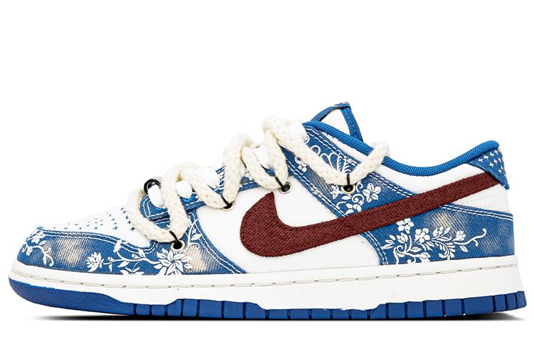 Nike Dunk Low Low-Top Skateboard Shoes Men's White Blue