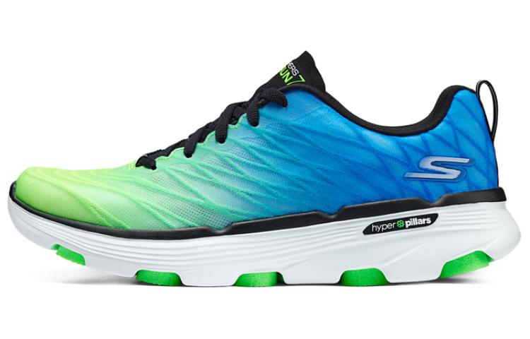 Skechers Cushioning Rebound Low-Top Casual Running Shoes Men's Green Blue